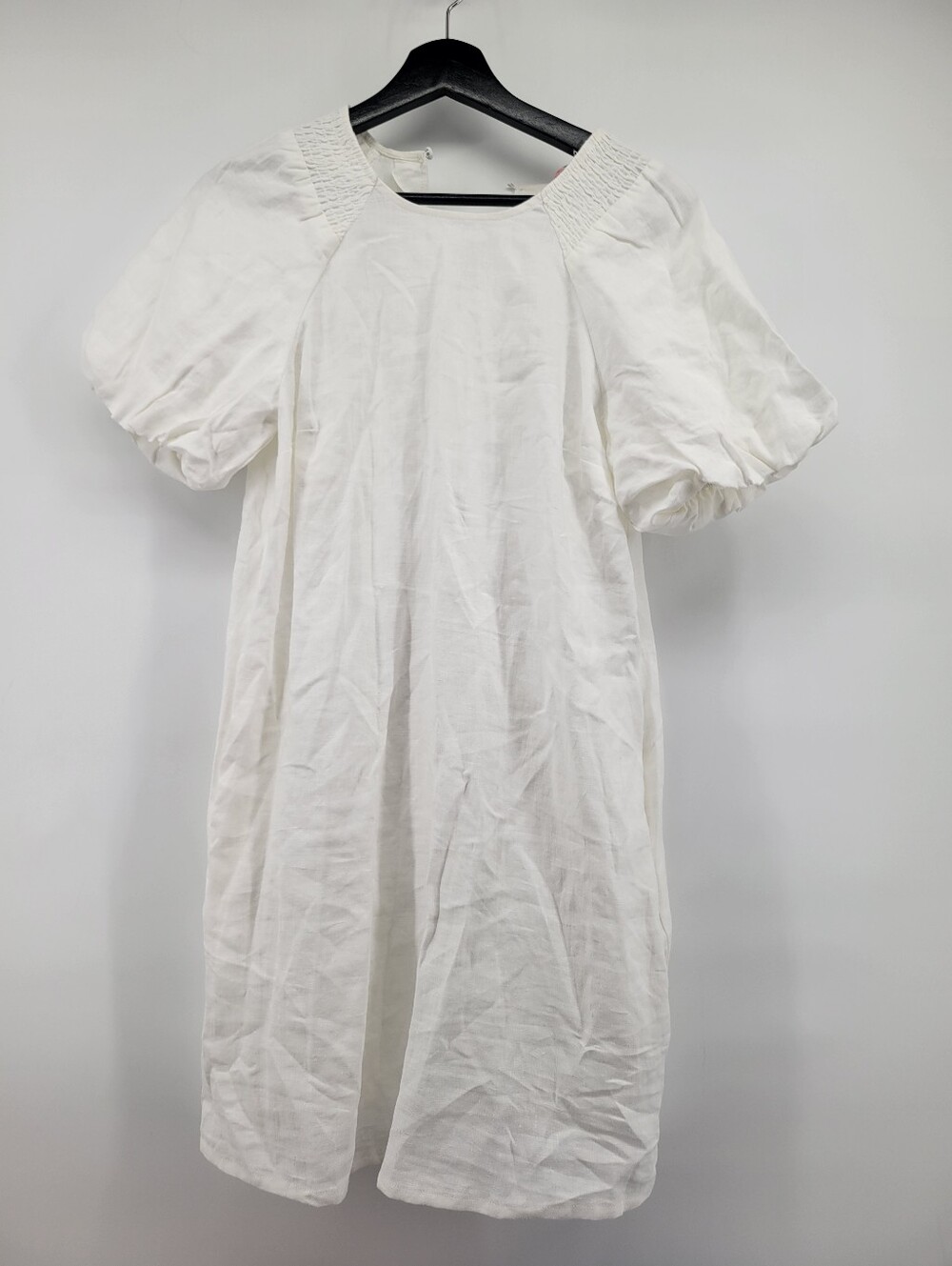 Boden Women's White Sleeve Detail Linen Shift Mini Dress Size 4